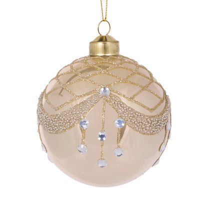 Champagne Scalloped Crystal Jewel Bauble