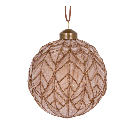 BROWN DECO LEAF BAUBLE