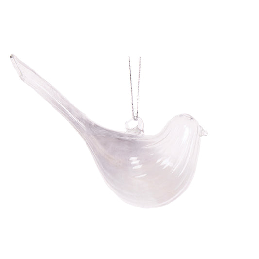 CLEAR GLASS DOVE HANGING