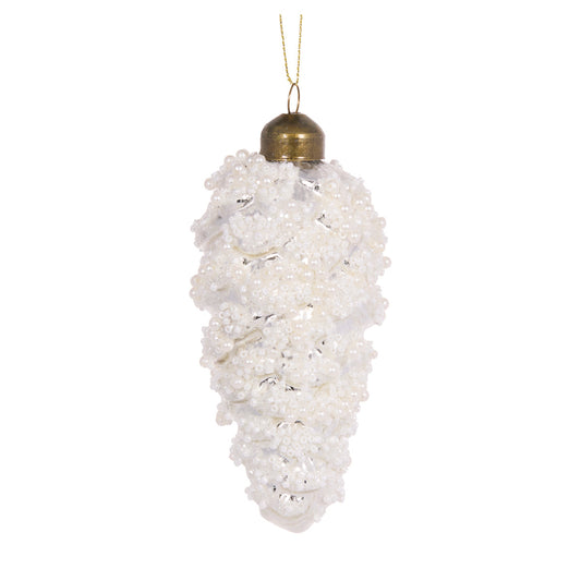 FROSTED PINECONE HANGING