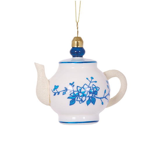 BLUE AND WHITE TEAPOT HANGING
