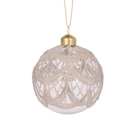 CHAMPAGNE LACE ROUND BAUBLE