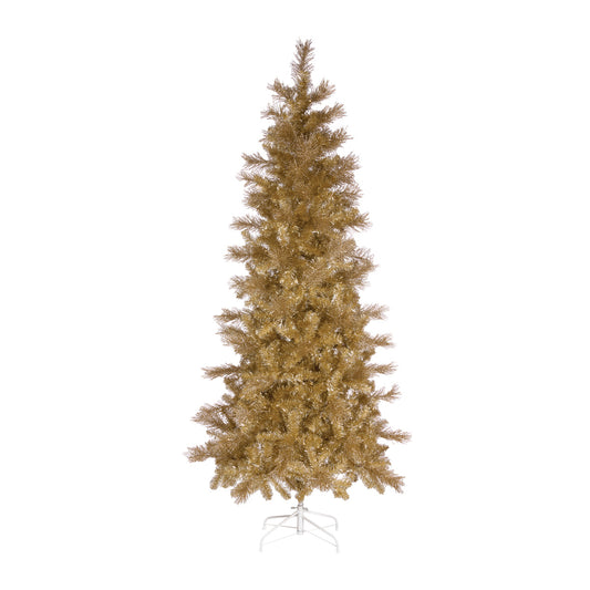7.5 FT CHAMPAGNE TINSEL TREE - 400 LED