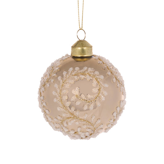 HIGH SHINE CHAMPAGNE LEAF BAUBLE