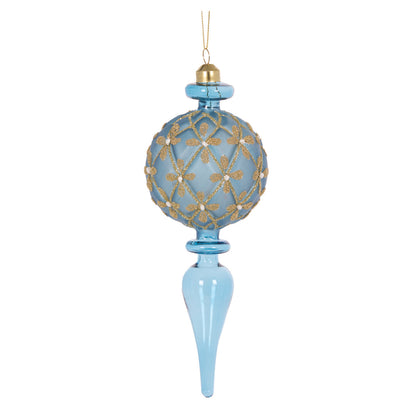 Translucent Blue Floret Finial