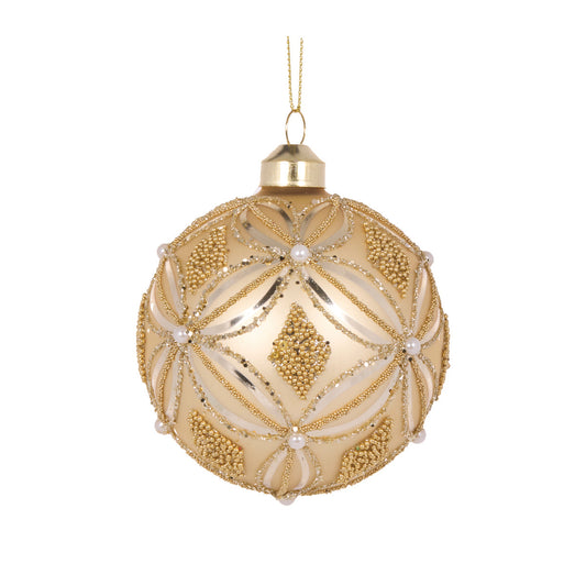 CHAMPAGNE FROSTED DECO BAUBLE