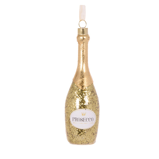 GOLD CHAMPAGNE BOTTLE ORNAMENT