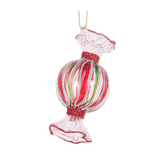 CLEAR PEPPERMINT SWIRL LOLLY HANGING