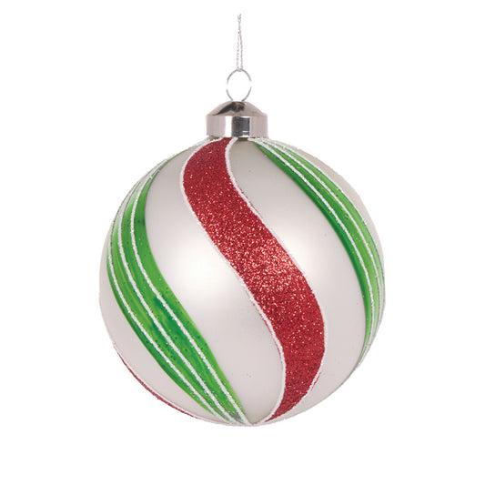 PEARL PEPPERMINT SWIRL BAUBLE