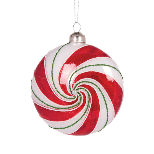RETRO ROUND PEPPERMINT HANGING