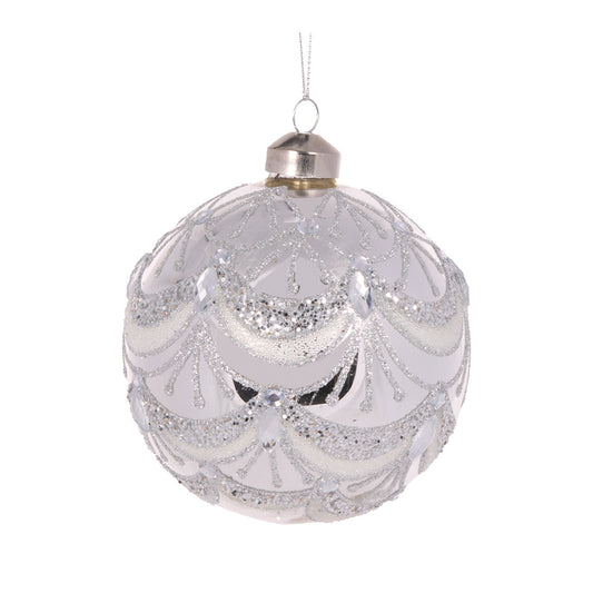 SILVER BEADED VICTORIAN BAUBLE