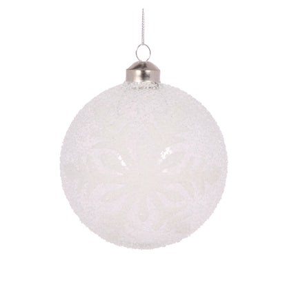 Clear Frosted Snowflake Bauble