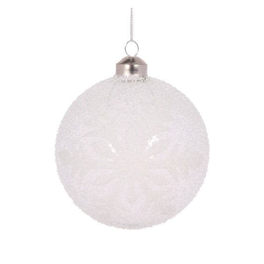 CLEAR FROSTED SNOWFLAKE BAUBLE