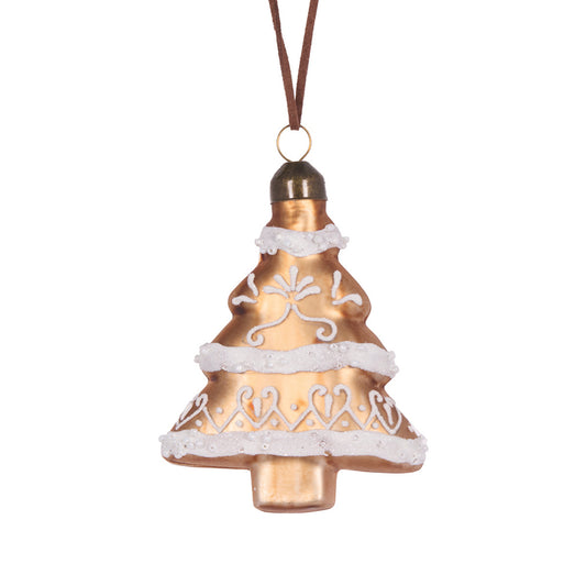 GLASS GINGERBREAD TREE HANGING