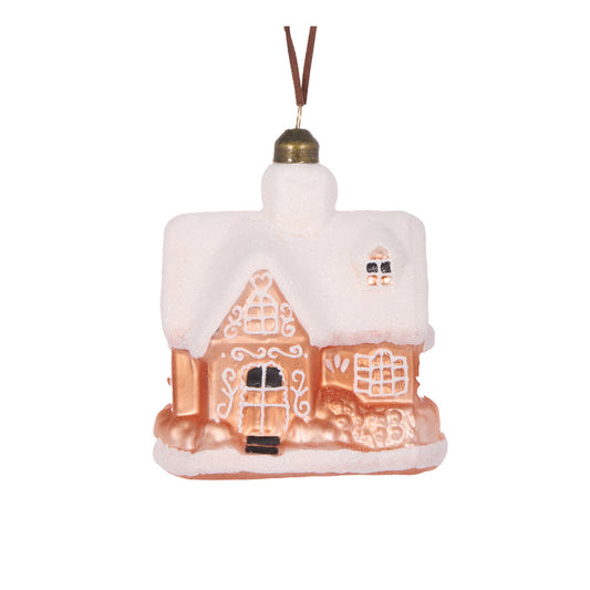 GLASS GINGERBREAD MANOR HANGING