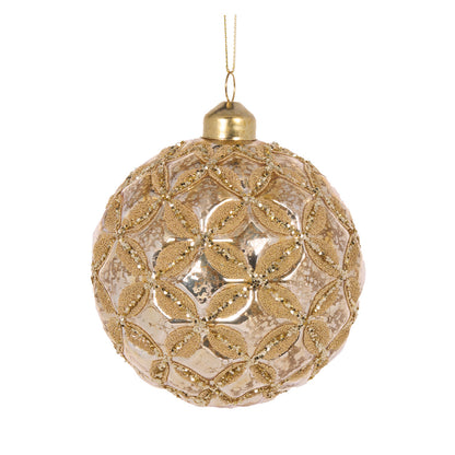 GOLD MERCURY EMBOSSED BAUBLE