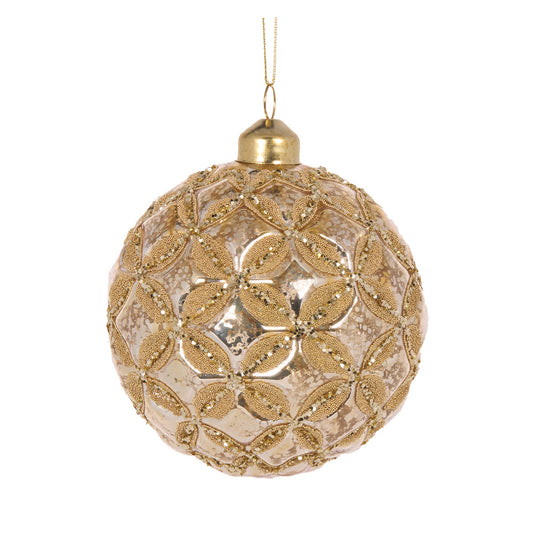GOLD MERCURY EMBOSSED BAUBLE