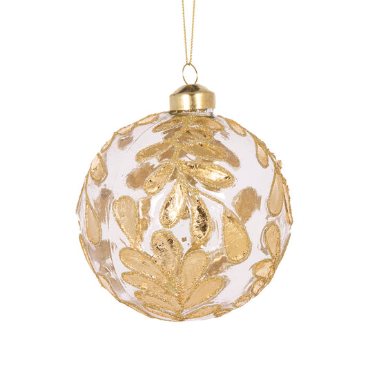 CLEAR FOILED FOLIAGE BAUBLE