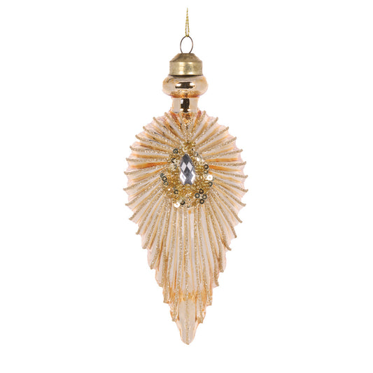 GOLD REGAL JEWEL TEAR DROP BAUBLE