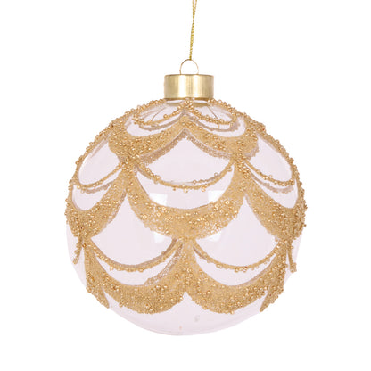Clear Deco Scalloped Bauble