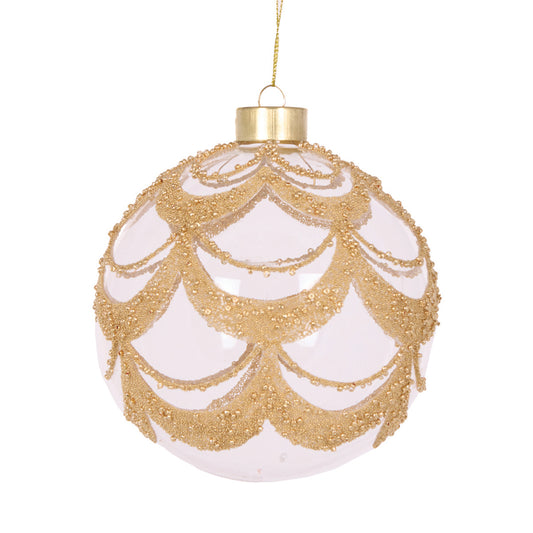 CLEAR DECO SCALLOPED BAUBLE