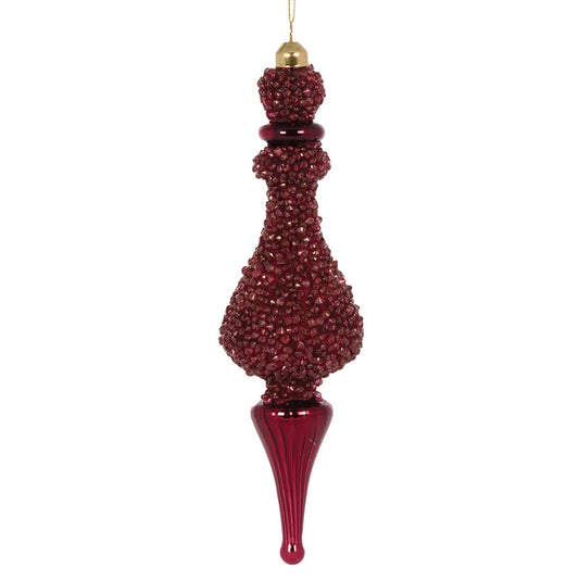 EXQUISITE BEADED BURGUNDY FINIAL
