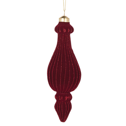 BURGUNDY VELVET RIBBED FINIAL