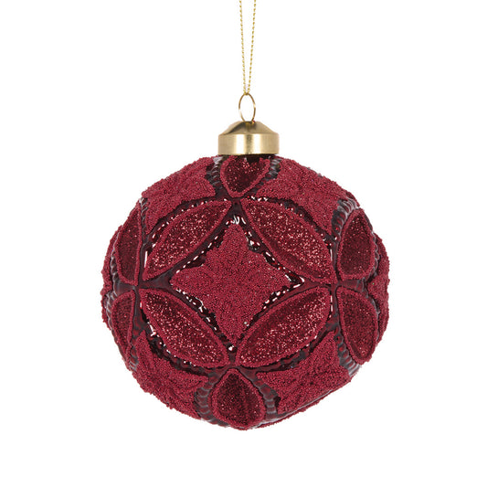 VINTAGE BURGUNDY DIAMOND CUT BAUBLE