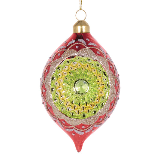 RETRO RED VINTAGE DROP BAUBLE