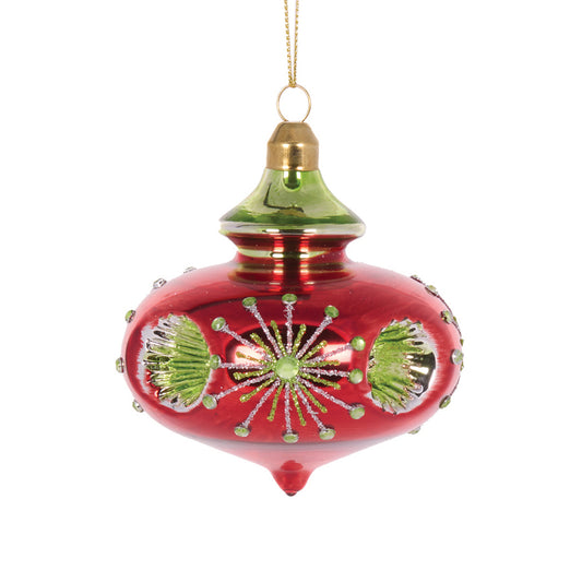 Retro Red Vintage Finial Bauble