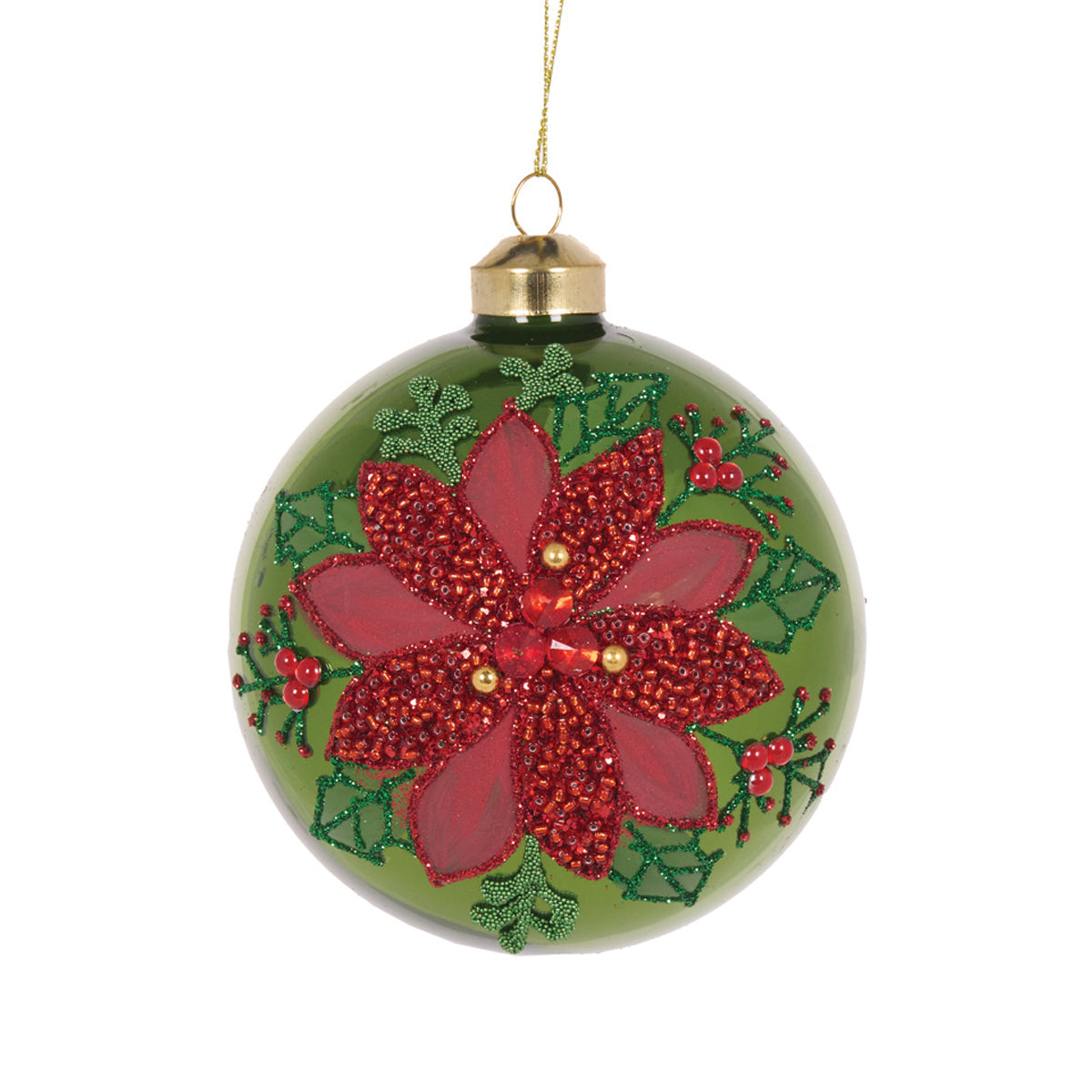 ELABORATE POINSETTIA BAUBLE