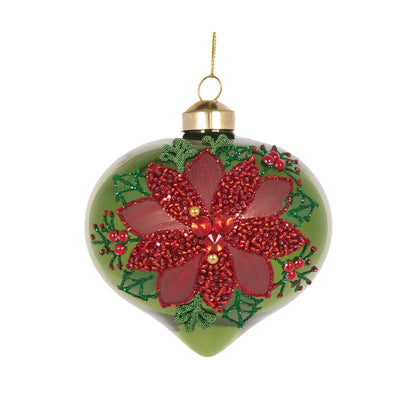 ELABORATE POINSETTIA ONION BAUBLE