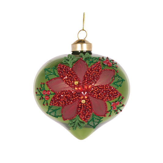 ELABORATE POINSETTIA ONION BAUBLE