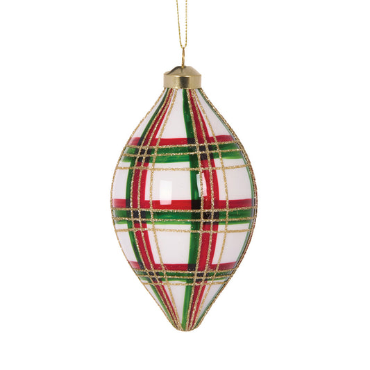 MODERN TARTAN DROP BAUBLE