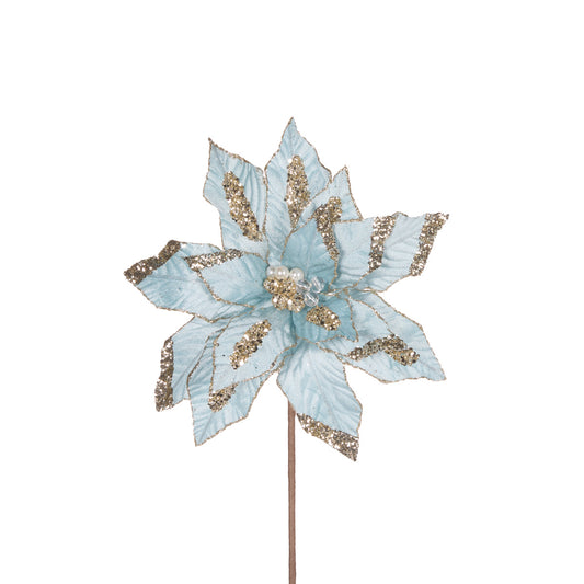 LIGHT BLUE VELVET POINSETTIA