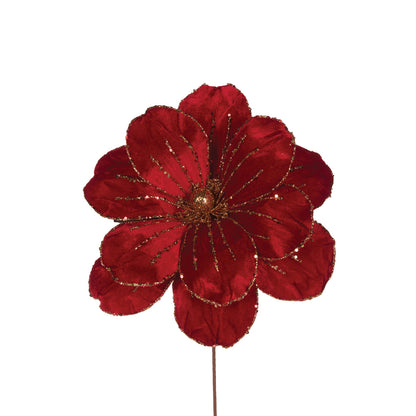 Large Red Velour Magnolia