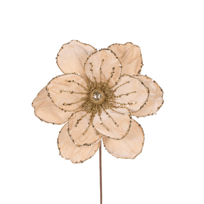 MEDIUM CHAMPAGNE VELOUR MAGNOLIA
