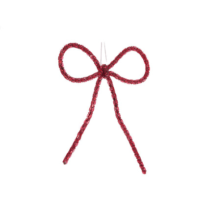 Red Beaded Bow Ornament