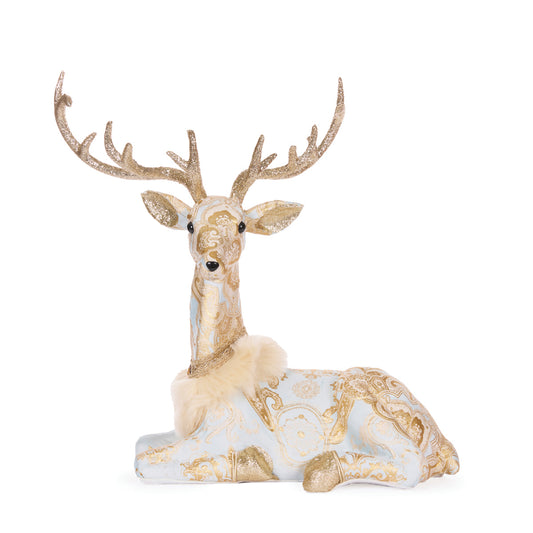 EXQUISITE BLUE JACQUARD LYING REINDEER