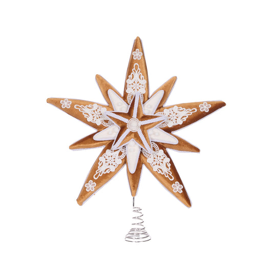 LACE GINGERBREAD SNOWFLAKE TREE TOPPER