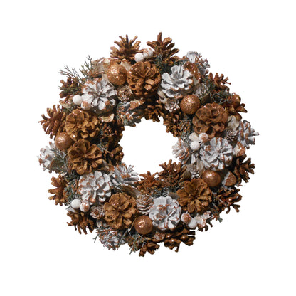 34cm Metallic Woodland Wreath