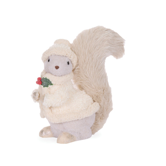 WINTER SQUIRREL WITH HOLLY