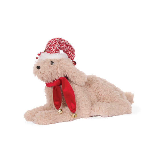 59 CM LYING LABRADOODLE WITH SCARF