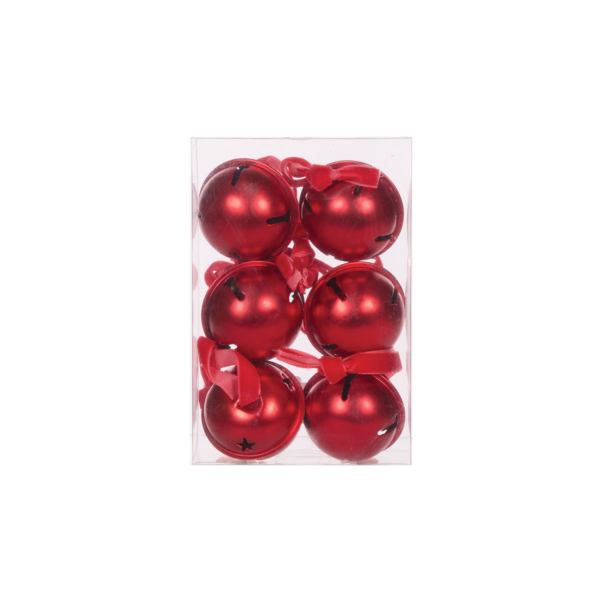 6PK HANGING RED BELLS