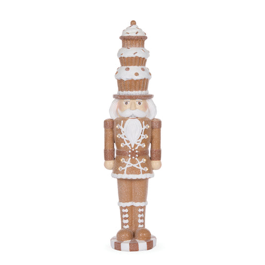 46.5 CM PIPED GINGERBREAD CUPCAKE NUTCRACKER