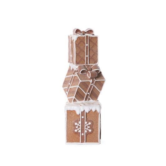 36 CM PIPED GINGERBREAD PRESENT STACK