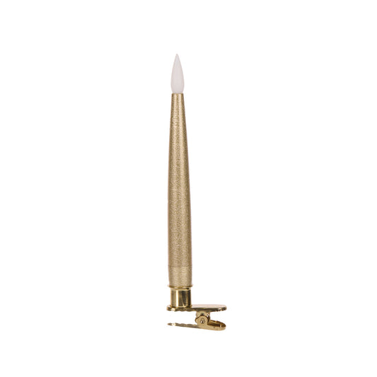 SET/10 LUXURY GOLD TAPER CLIP CANDLES
