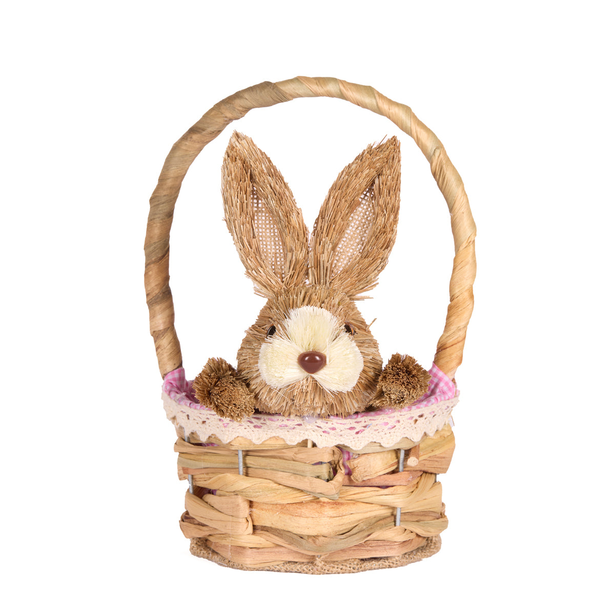 MEDIUM PINK BUNNY BASKET