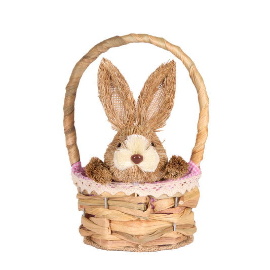 MEDIUM PINK BUNNY BASKET