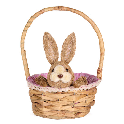 LARGE PINK BUNNY BASKET